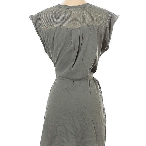 NWT Grey State Womens Rachel Dress Drk Sage Mesh Crew Neck, Short Sleeve Belted - Picture 2 of 9
